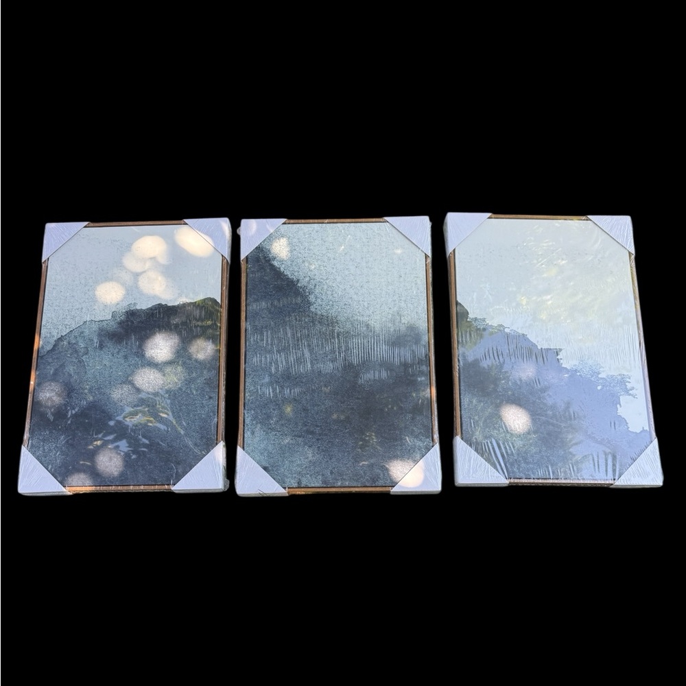 Abstract Blue and Gray Wall Art Set